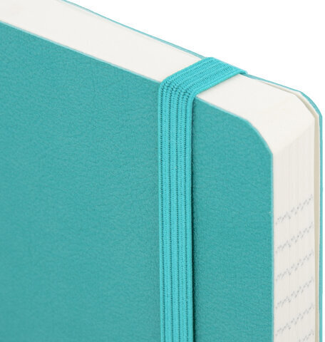 Блокнот МАЛЫЙ ФОРМАТ (100x150 мм) А6, BRAUBERG "Metropolis Ultra", под кожу, 80 л., клетка, бирюзовый, 113323