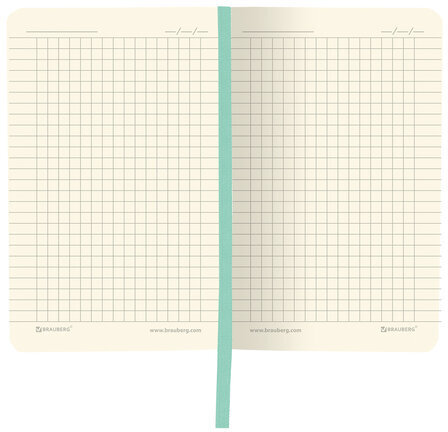 Блокнот МАЛЫЙ ФОРМАТ (100x150 мм) А6, BRAUBERG "Metropolis Ultra", под кожу, 80 л., клетка, бирюзовый, 113323