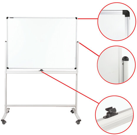 Доска магнитно-маркерная НА СТЕНДЕ 90х120 см, 2-сторонняя, ГАРАНТИЯ 10 ЛЕТ, BRAUBERG Premium, 236851