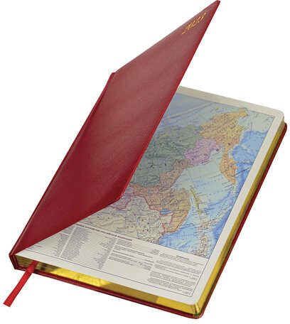 Ежедневник датированный 2023 БОЛЬШОЙ ФОРМАТ 210х297 мм А4, BRAUBERG "Iguana", красный, 113912