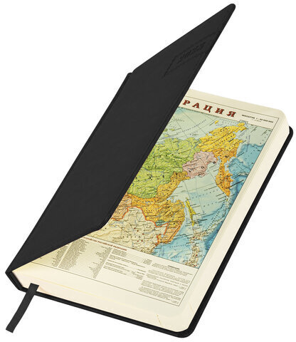 Ежедневник датированный 2023 А5 138x213 мм BRAUBERG "Imperial", под кожу, черный, 114036