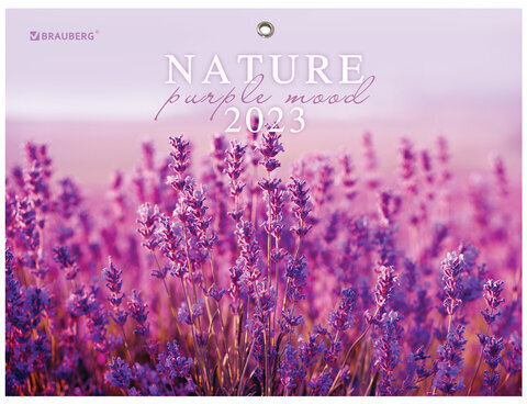 Календарь квартальный на 2023 г., 3 блока, 3 гребня, с бегунком, мелованная бумага, "NATURE", BRAUBERG, 114249