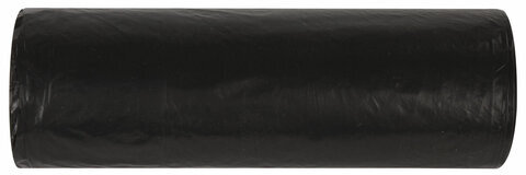 Мешки для мусора 120 л черные в рулоне 10 шт., ПВД 20 мкм, 67х100 см, ЛЮБАША эконом, 605333