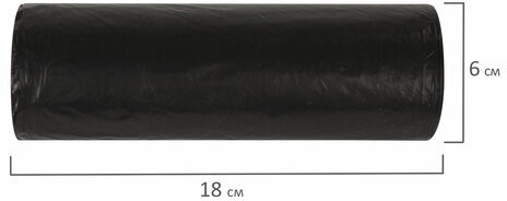 Мешки для мусора 120 л черные в рулоне 10 шт., ПВД 20 мкм, 67х100 см, ЛЮБАША эконом, 605333