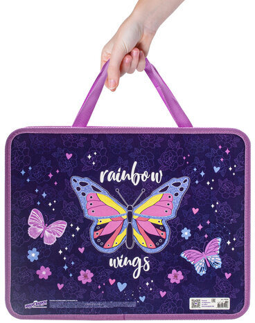 Папка на молнии с ручками ЮНЛАНДИЯ А4, 1 отделение, пластик, ширина 80 мм, "Dreams", 270116