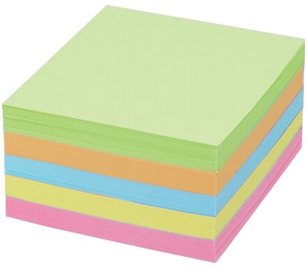 Блок для записей BRAUBERG в подставке прозрачной, куб 9х9х5 см, цветной, 122226