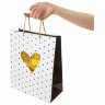 Пакет подарочный 26x12,7x32,4 см, ЗОЛОТАЯ СКАЗКА "Золотое сердце", ламинированный, 606583