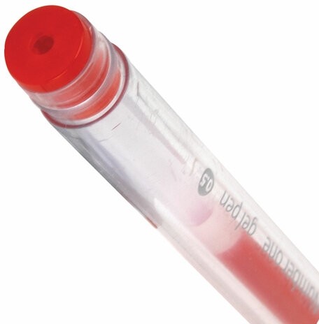 Ручка гелевая с грипом BRAUBERG "Number One", КРАСНАЯ, узел 0,5 мм, линия письма 0,35 мм, 141195