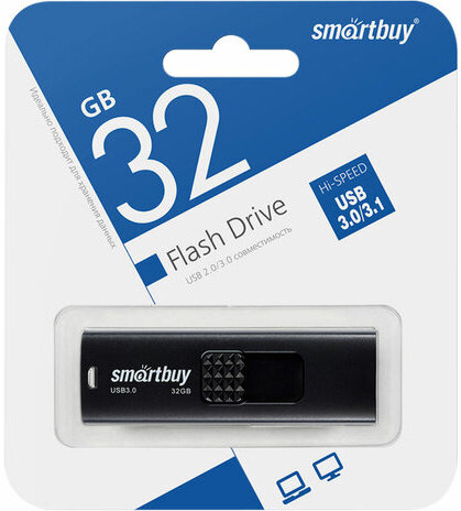 Флеш-диск 32 GB SMARTBUY Fashion USB 3.0, черный, SB032GB3FSK
