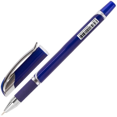 Ручка шариковая масляная с грипом BRAUBERG "Sigma Plus", СИНЯЯ, печать, узел 0,7 мм, линия письма 0,35 мм, 142689
