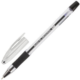 Ручка шариковая масляная с грипом BRAUBERG &quot;Model-XL&quot; ORIGINAL, ЧЕРНАЯ, узел 0,7 мм, линия письма 0,35 мм, 143243