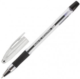 Ручка шариковая масляная с грипом BRAUBERG "Model-XL" ORIGINAL, ЧЕРНАЯ, узел 0,7 мм, линия письма 0,35 мм, 143243