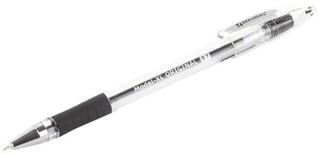 Ручка шариковая масляная с грипом BRAUBERG "Model-XL" ORIGINAL, ЧЕРНАЯ, узел 0,7 мм, линия письма 0,35 мм, 143243