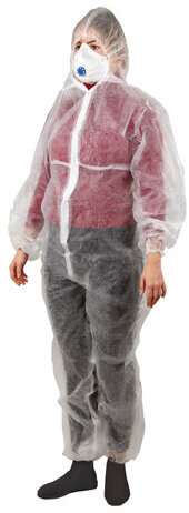 Комбинезон одноразовый с капюшоном Каспер-классик, плотность 30 г/м2, материал спанбонд, размер XXXL (60-62), белый