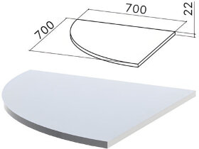 Стол приставной угловой &quot;Монолит&quot;, 700х700х750 мм, БЕЗ ОПОРЫ (640137), цвет серый, ПМ33.11