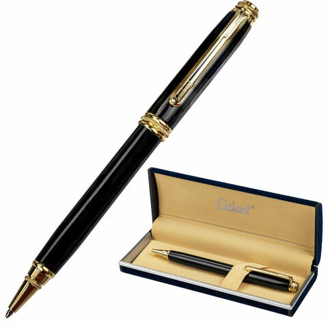 Ручка шариковая GALANT "Black", корпус черный, ежедневник недатированный А5 черный, пакет, 880904