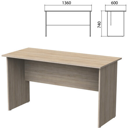Стол письменный "Бюджет", 1360х600х740 мм, дуб сонома, 402661-091