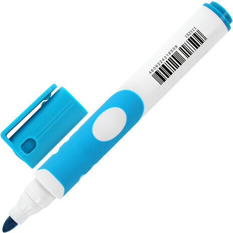 Маркер стираемый для белой доски СВЕТЛО-ГОЛУБОЙ, BRAUBERG "SOFT", 5 мм, резиновая вставка, 152111