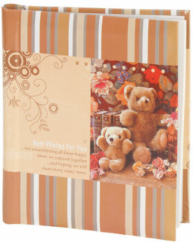 Фотоальбом BRAUBERG на 10 магнитных листов, 23х28 см, &quot;Плюшевые мишки&quot;, коричнево-бежевый, 390683