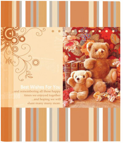 Фотоальбом BRAUBERG на 10 магнитных листов, 23х28 см, "Плюшевые мишки", коричнево-бежевый, 390683