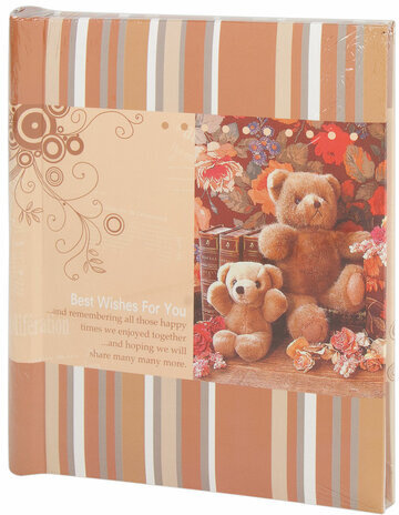 Фотоальбом BRAUBERG на 10 магнитных листов, 23х28 см, "Плюшевые мишки", коричнево-бежевый, 390683