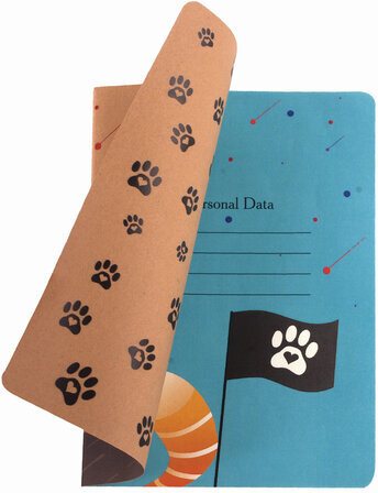 Тетрадь 40 л. в клетку обложка КРАФТ, бежевая бумага 70 г/м2, сшивка, А5 (147х210 мм), SPACE CAT, BRAUBERG, 403762