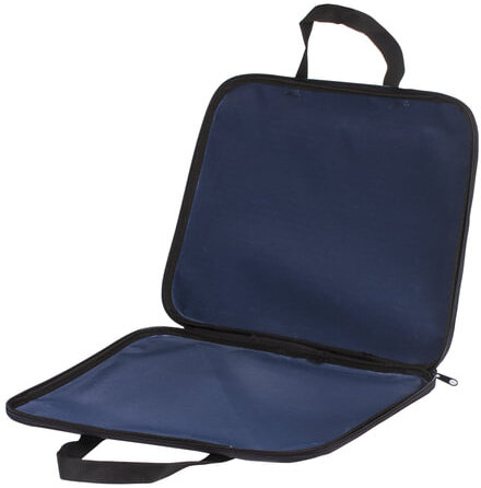 Папка на молнии с ручками А4, синяя, 350х270 мм, 221434