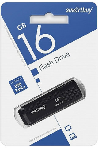 Флеш-диск 16 GB SMARTBUY Dock USB 3.0, черный, SB16GBDK-K3