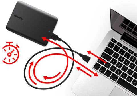 Внешний жесткий диск TOSHIBA Canvio Basics 1 TB, 2,5", USB 3.2, черный, HDTB510EK3AA