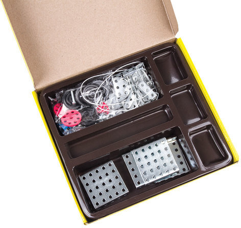 Конструктор металлический ЮНЛАНДИЯ "Для уроков труда №6", развивающий, 146 элементов, 104684