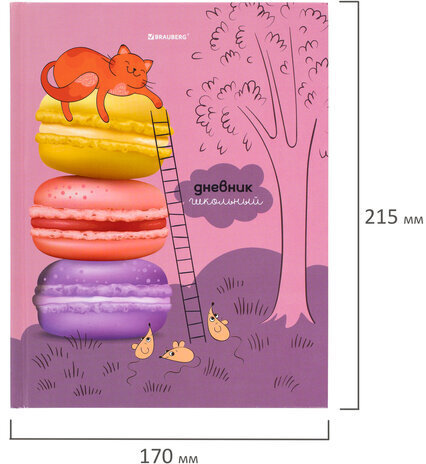 Дневник 5-11 класс 48 л., твердый, BRAUBERG, глянцевая ламинация, с подсказом, "Сладкая Жизнь", 106400