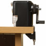 Точилка механическая BRAUBERG "STYLE", для ч/гр и цветных карандашей (в том числе утолщенных), крепление к столу, корпус черный, 228482