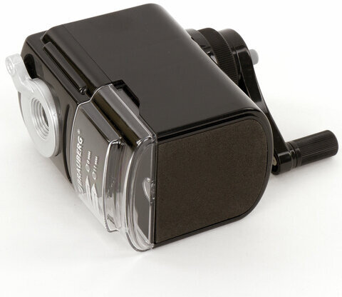 Точилка механическая BRAUBERG "STYLE", для ч/гр и цветных карандашей (в том числе утолщенных), крепление к столу, корпус черный, 228482