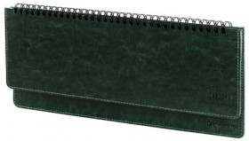 Планинг датированный 2026 305х140 мм BRAUBERG &quot;Imperial&quot;, под кожу, зеленый, 117230