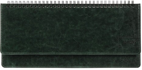 Планинг датированный 2026 305х140 мм BRAUBERG "Imperial", под кожу, зеленый, 117230