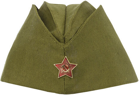 Пилотка Военная, металлическая красная звезда, размер 56 (универсальный), ПЛ-11