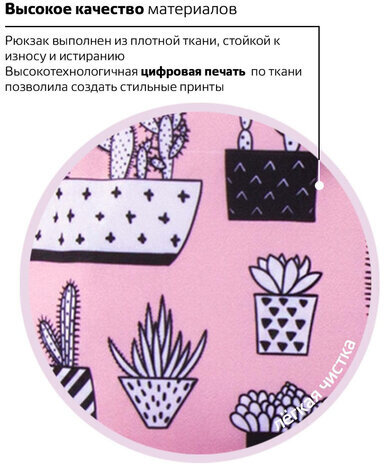 Рюкзак BRAUBERG, универсальный, сити-формат, Кактусы, 20 литров, 41х32х14 см, 228859