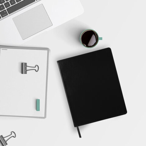 Тетрадь БОЛЬШОЙ ФОРМАТ (200x252 мм) В5, BRAUBERG "Metropolis Extra", под кожу, клетка, 80 л., черный, 111050