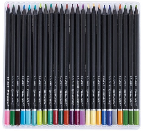 Карандаши цветные чёрное дерево BRAUBERG BLACK WOOD, 100 цветов, мягкий грифель 3 мм, 182045