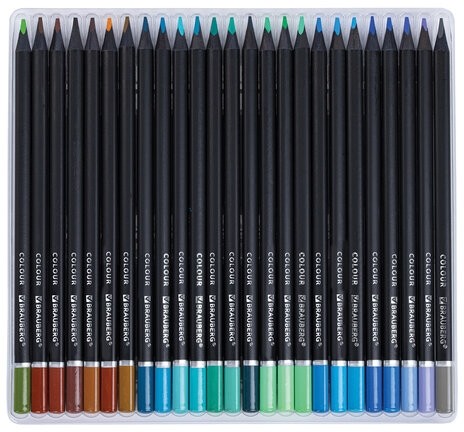 Карандаши цветные чёрное дерево BRAUBERG BLACK WOOD, 100 цветов, мягкий грифель 3 мм, 182045