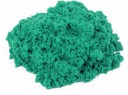 Песок для лепки кинетический BRAUBERG KIDS, изумрудный, 500 г, 2 формочки, ведерко, 665092