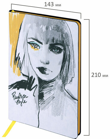 Блокнот А5 (143x210 мм), BRAUBERG VISTA "Fashion Style", под кожу, гибкий, 80 л., 112067