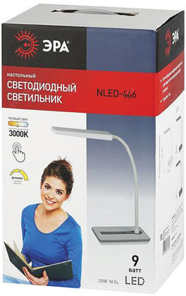 Настольная лампа светильник ЭРА NLED-446 на подставке, СВЕТОДИОДНАЯ, 9 Вт, чёрный, NLED-446-9W-BK