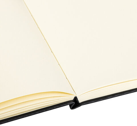 Скетчбук, слоновая кость 140 г/м2 210х148 мм, 80 л., КОЖЗАМ, резинка, BRAUBERG ART CLASSIC, черный, 113198