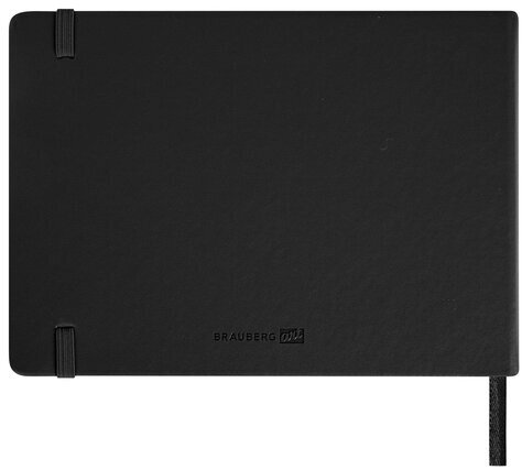 Скетчбук, слоновая кость 140 г/м2 210х148 мм, 80 л., КОЖЗАМ, резинка, BRAUBERG ART CLASSIC, черный, 113198