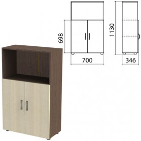 Шкаф полузакрытый &quot;Канц&quot;, 700х350х1130 мм, цвет венге/дуб молочный (КОМПЛЕКТ)