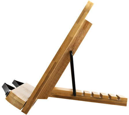 Подставка для книг и планшетов бамбуковая резная BRAUBERG, 28х20 см, регулируемый угол, 237897