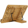 Подставка для книг и планшетов бамбуковая резная BRAUBERG, 28х20 см, регулируемый угол, 237897