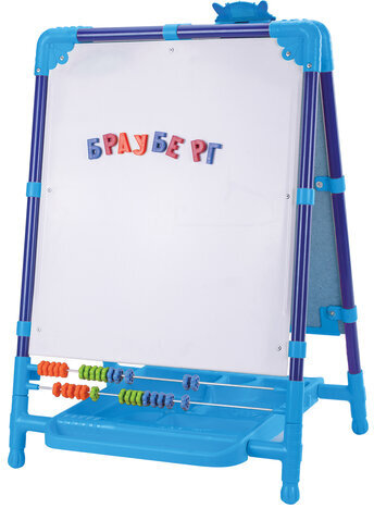 Мольберт растущий для мела/магнитно-маркерный, 53х46 см, BRAUBERG "NIKA KIDS", синий, 238049