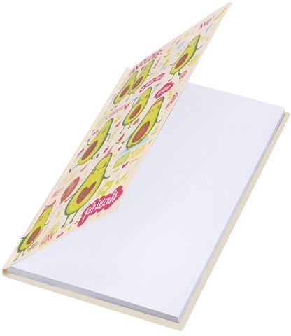 Блокнот А5 (134х206 мм), 80 л., твёрдый, клетка, BRAUBERG KIDS, "Авокадики", 114418